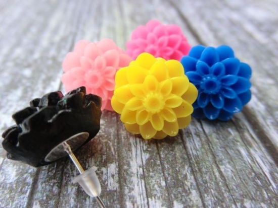 Preview: Blumen Ohrstecker Astern Blüten Gerbera